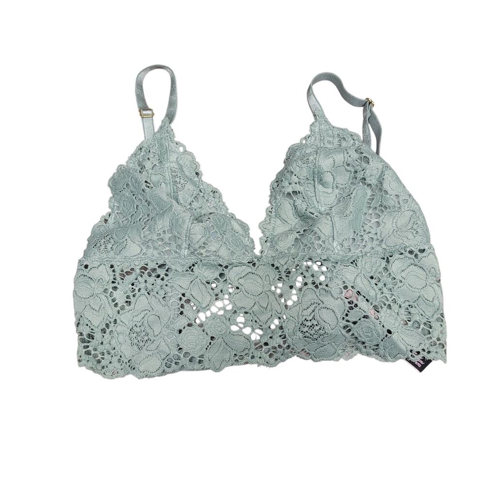 Victorias Secret Mint Sage Green Lace Bralette Bra Coquette Lingerie SM NWT